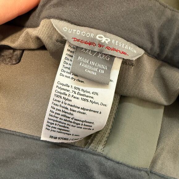 Outdoor Research Men's Pants Trailbreaker Shell Snow Mountain Trail Grey XXL - Picture 10 of 13